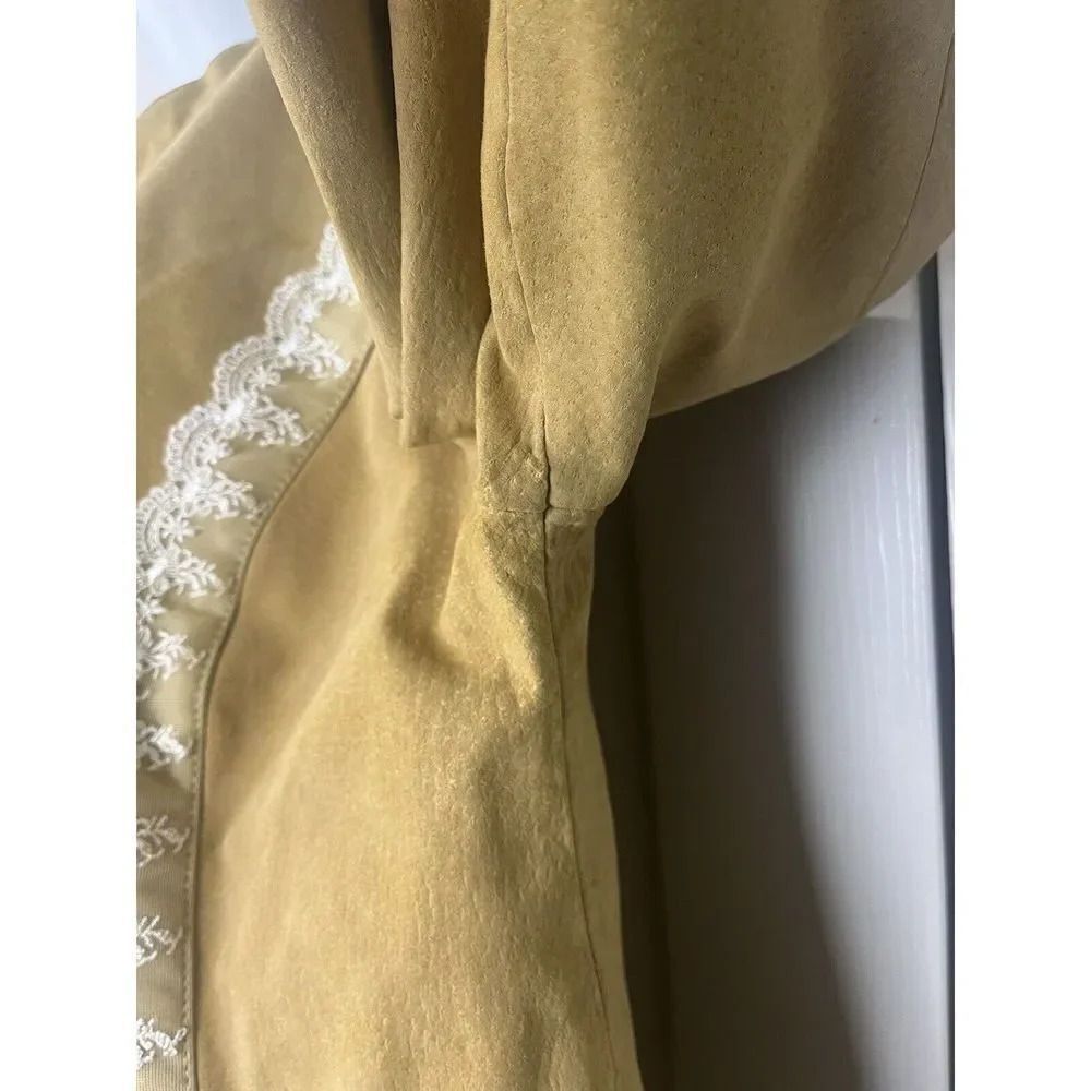 Cervelle Beige Leather With White Lace Trim Jacket Women’s Size Large - Picture 8 of 16